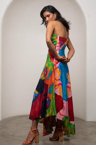 Evening Maxi Dress for Contemporary Wear - Multicolor Siro Sorel by Advait