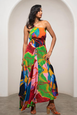 Evening Maxi Dress for Contemporary Wear - Multicolor Siro Sorel by Advait