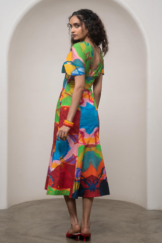 Midi Dress for Contemporary Wear - Multicolor Siro Sorel by Advait