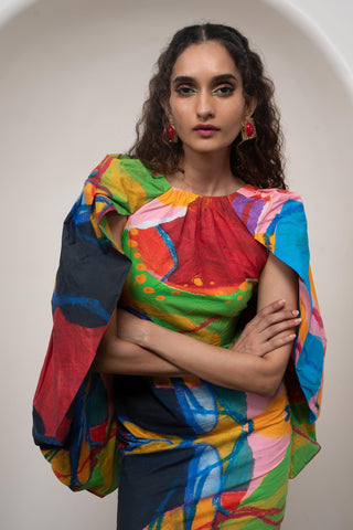 Short Dress for Contemporary Wear - Siro Sorel Multicolor by Advait