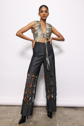 Jumpsuit Contemporary Wear - Blue space beige reflective denim by Essé