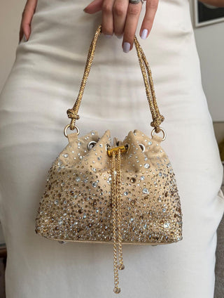 Bucket Bag Evening Wear - Silver Starlit Bucket Bag by Plode