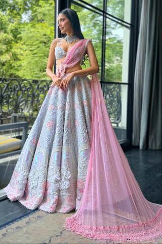 Lehenga Set for Indian Weddings – Blue Sunset Capri by Rianta's