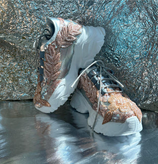 Rose gold floral luxe sneakers