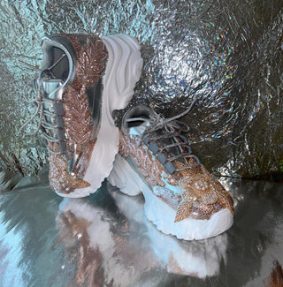 Rose gold floral luxe sneakers