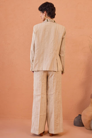 Blazer Set Contemporary Wear - Beige Heritage Hue by The Loom Art