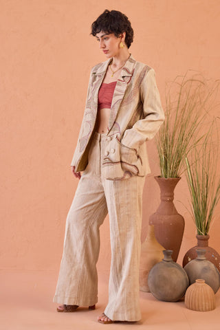 Blazer Set Contemporary Wear - Beige Heritage Hue by The Loom Art