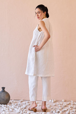 Blazer Set Contemporary Wear - White Silent Gleam by The Loom Art