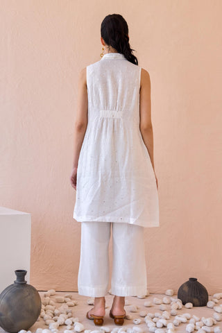 Blazer Set Contemporary Wear - White Silent Gleam by The Loom Art
