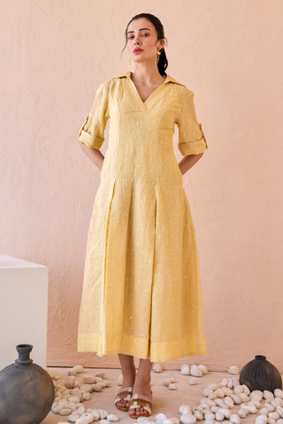 Dress Contemporary Wear - Yellow Buttermilk Drift by The Loom Art
