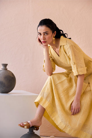 Dress Contemporary Wear - Yellow Buttermilk Drift by The Loom Art