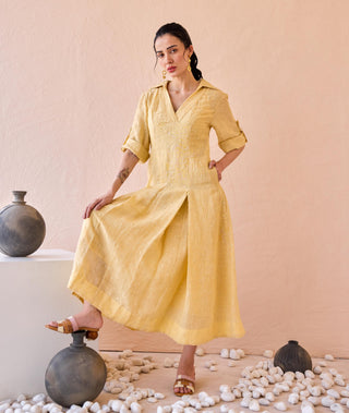 Dress Contemporary Wear - Yellow Buttermilk Drift by The Loom Art