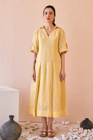 Dress Contemporary Wear - Yellow Buttermilk Drift by The Loom Art