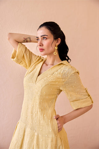 Dress Contemporary Wear - Yellow Buttermilk Drift by The Loom Art