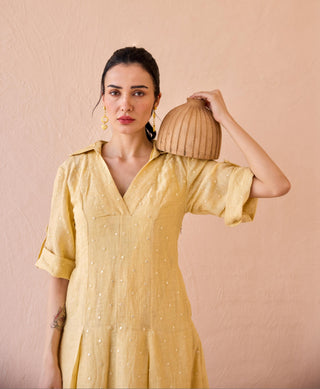 Dress Contemporary Wear - Yellow Buttermilk Drift by The Loom Art