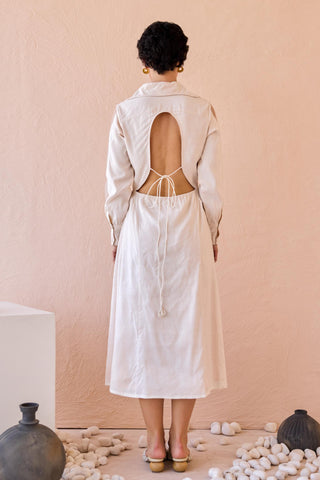 Shirt Dress Contemporary Wear - Peach Floret Flicker by The Loom Art