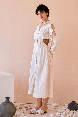 Shirt Dress Contemporary Wear - Peach Floret Flicker by The Loom Art