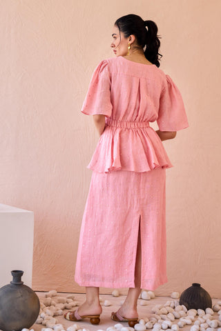 Dress Contemporary Wear - Pink Mirror Mist Dress by The Loom Art