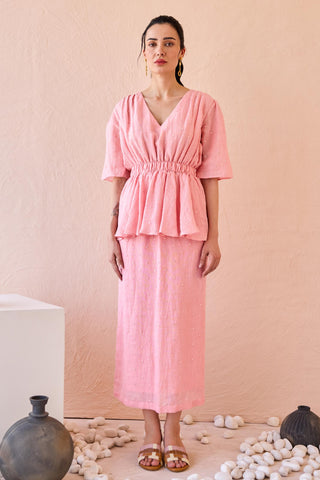 Dress Contemporary Wear - Pink Mirror Mist Dress by The Loom Art
