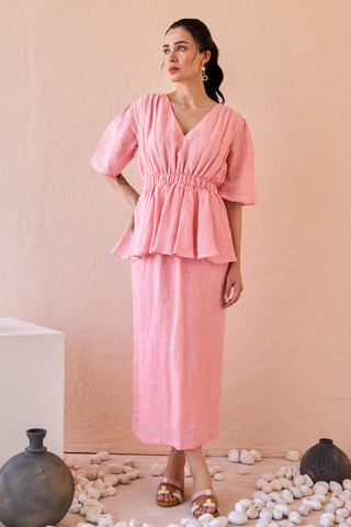 Dress Contemporary Wear - Pink Mirror Mist Dress by The Loom Art