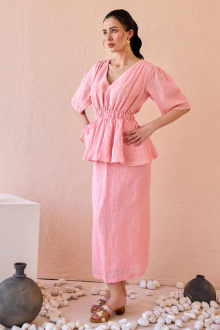 Dress Contemporary Wear - Pink Mirror Mist Dress by The Loom Art