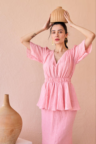 Dress Contemporary Wear - Pink Mirror Mist Dress by The Loom Art