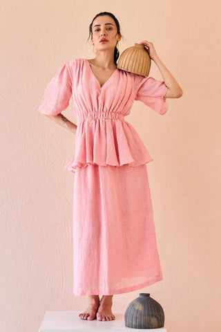 Dress Contemporary Wear - Pink Mirror Mist Dress by The Loom Art