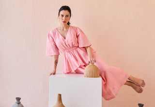 Dress Contemporary Wear - Pink Mirror Mist Dress by The Loom Art