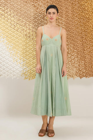 Dress Contemporary Wear - Green Clover Dress by The Loom Art