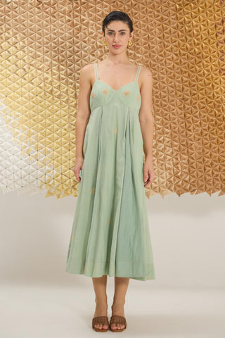 Dress Contemporary Wear - Green Clover Dress by The Loom Art