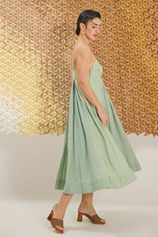 Dress Contemporary Wear - Green Clover Dress by The Loom Art