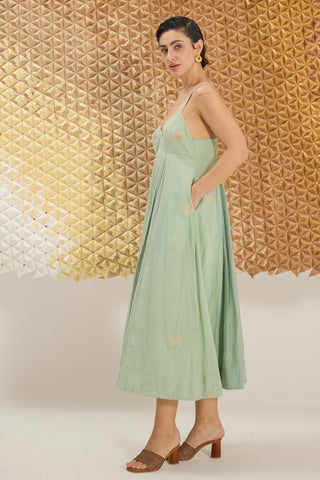 Dress Contemporary Wear - Green Clover Dress by The Loom Art