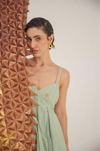 Dress Contemporary Wear - Green Clover Dress by The Loom Art