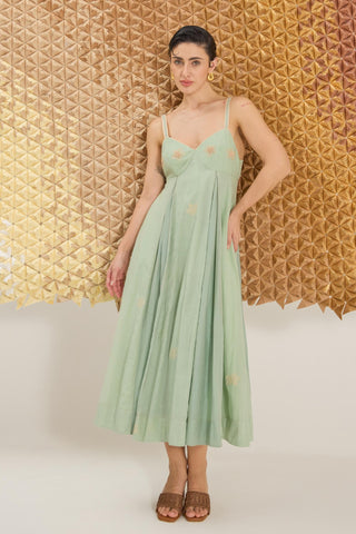 Dress Contemporary Wear - Green Clover Dress by The Loom Art