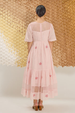 Dress Contemporary Wear - Pink Cherry Blossom Dress by The Loom Art