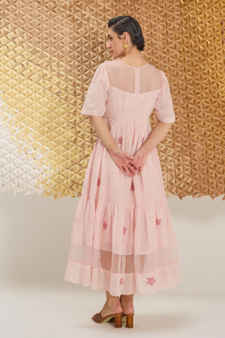 Dress Contemporary Wear - Pink Cherry Blossom Dress by The Loom Art