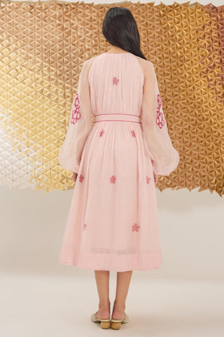Dress Contemporary Wear - Pink Blossom Blush Dress by The Loom Art