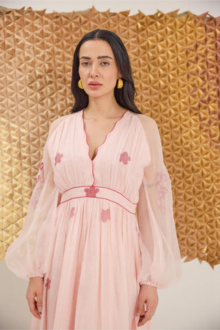 Dress Contemporary Wear - Pink Blossom Blush Dress by The Loom Art