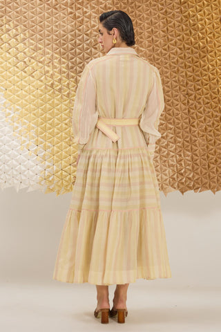 Dress Contemporary Wear - Multicolor Peony Petal Dress  by The Loom Art