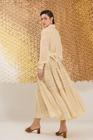 Dress Contemporary Wear - Multicolor Peony Petal Dress  by The Loom Art