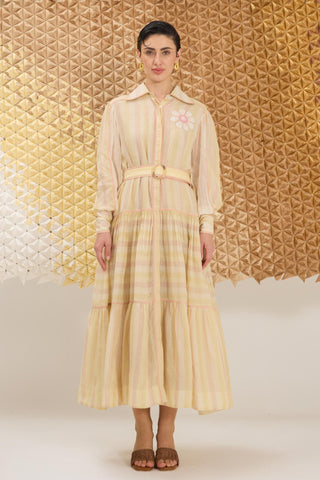 Dress Contemporary Wear - Multicolor Peony Petal Dress  by The Loom Art