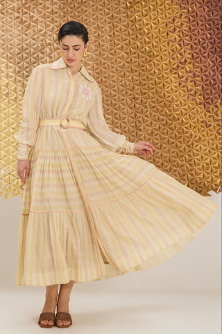 Dress Contemporary Wear - Multicolor Peony Petal Dress  by The Loom Art