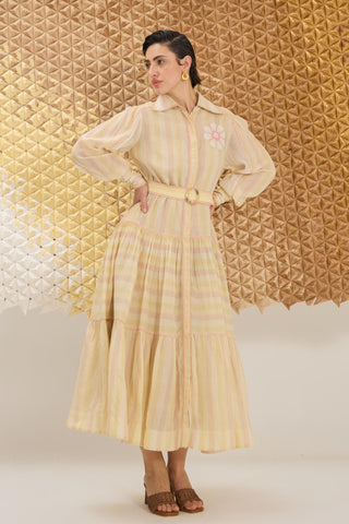 Dress Contemporary Wear - Multicolor Peony Petal Dress  by The Loom Art