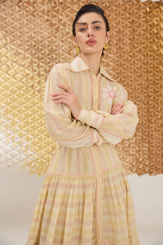 Dress Contemporary Wear - Multicolor Peony Petal Dress  by The Loom Art
