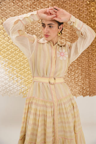 Dress Contemporary Wear - Multicolor Peony Petal Dress  by The Loom Art