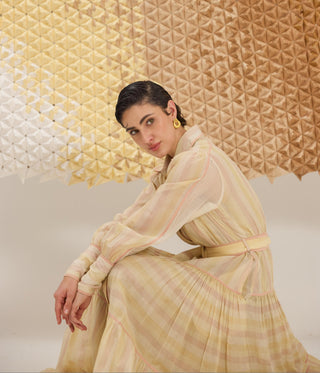 Dress Contemporary Wear - Multicolor Peony Petal Dress  by The Loom Art
