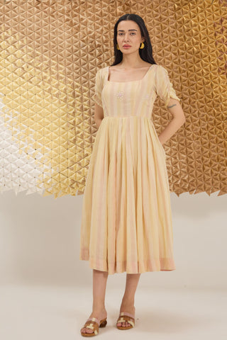 Dress Contemporary Wear - Yellow Daisy Breeze Dress by The Loom Art