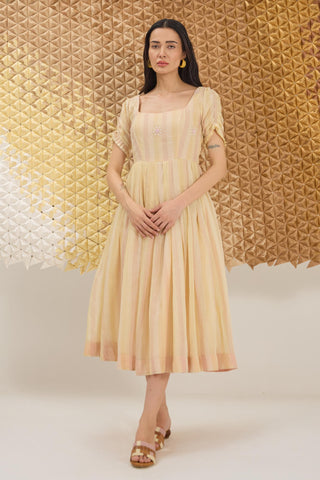 Dress Contemporary Wear - Yellow Daisy Breeze Dress by The Loom Art