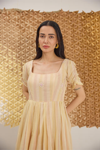 Dress Contemporary Wear - Yellow Daisy Breeze Dress by The Loom Art