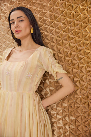 Dress Contemporary Wear - Yellow Daisy Breeze Dress by The Loom Art